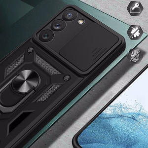 Чехол Hybrid Armor Camshield для Samsung Galaxy S23+ бронированный с защитой камеры красный
