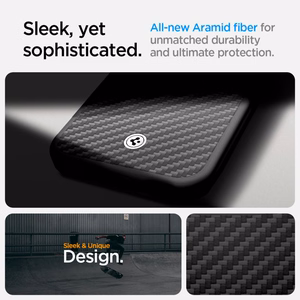 Чехол Spigen Enzo Aramid MagSafe для iPhone 16e / 17e - чёрный