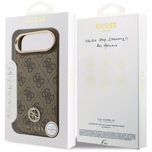 GUESS ümbris jaoks IPHONE 17 Air compatible with MagSafe GUHMP17MP4GRMDEW (PU W/ 4G Strass Logo) brown
