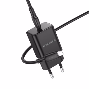 Borofone Wall Laadija BN13 Safety GaN - Type C - PD 30W with Type C to Lightning Kaabel must