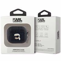 Karl Lagerfeld Monogram Karl Head ümbris jaoks AirPods 3 - must