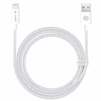 Blavec Kaabel Candy punutud - USB - Lightning - 2,4A 1 meeter Apple CarPlay (CCA-UL24W10) valge