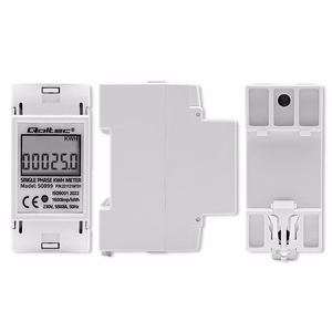 Qoltec 50899 – ühefaasiline elektrooniline elektriarvesti, 230 V, LCD, 2P, DIN-liist