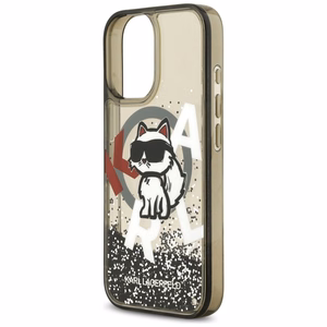 Karl Lagerfeld Liquid Glitter Choupette Logo MagSafe iPhone 17 Ümbris - Must