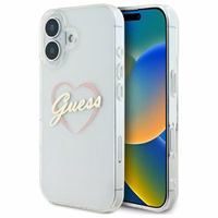 Guess IML Heart Ümbris jaoks iPhone 16 plus - läbipaistev