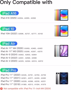 Inateck KB04122 AceTouch klaviatuuriga ümbris seadmele iPad 10.9–11", valge