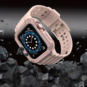Protect Strap Ремешок для Apple Watch 38/40/41mm с бронированным чехлом - розовый