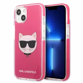 Karl Lagerfeld Choupette Head ümbris jaoks iPhone 13 - fuchsia