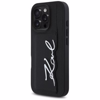 Karl Lagerfeld HC Grained PU Cardslot Metal Signature iPhone 16 Pro Max Ümbris - must