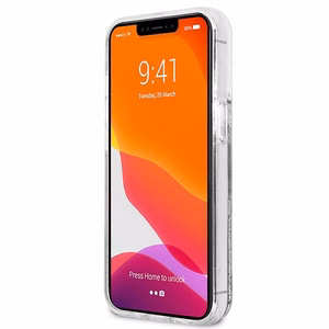 Karl Lagerfeld Liquid Glitter Karl&Choupette Head чехол для iPhone 13 Pro / iPhone 13 - серебряный