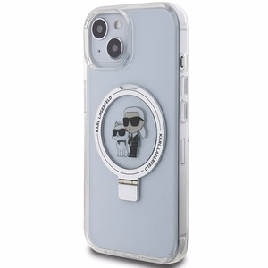 Karl Lagerfeld KLHMP15SHMRSKCH iPhone 15 / 14 / 13 6.1" valge/valge hardcase Ring Stand Karl&Choupette MagSafe