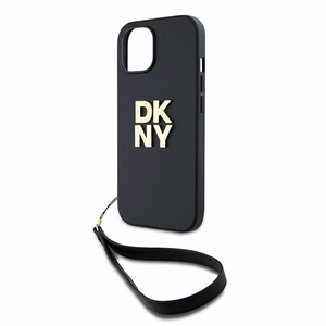 DKNY Wrist Strap Stock Logo ümbris jaoks iPhone 14 / 15 / 13 - must