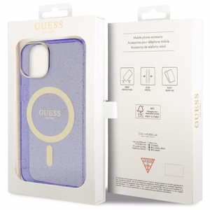 Guess GUHMP14MHCMCGU iPhone 14 Plus 6.7" фиолетовый/фиолетовый hardcase Glitter Gold MagSafe