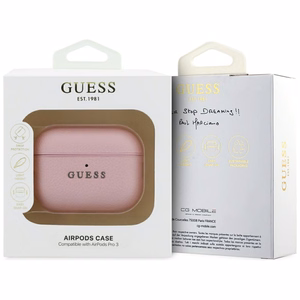 Guess Grained Classic Logo Ümbris for AirPods Pro 3 - roosa