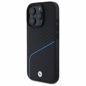 BMW Sign Leather Textured And Line MagSafe Ümbris jaoks iPhone 16 Pro Max - must