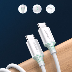 Ugreen US264 60518 USB-C / USB-C PD QC AFC kaabel 1m - valge