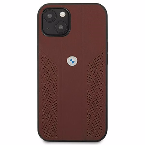 BMW Leather Curve perforeeritud ümbris iPhone 13-le - punane