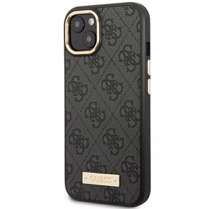 Guess GUHMP14MU4GPRK iPhone 14 Plus 6.7" чёрный/чёрный жёсткий чехол 4G Logo Plate MagSafe