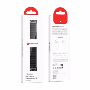 FORCELL F-DESIGN FX8 strap jaoks XIAOMI Mi Band 8 must