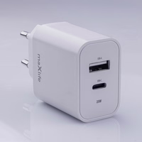 Maxlife MXTC-06-25AC PD QC laadija 1x USB-C 1x USB 25W valge