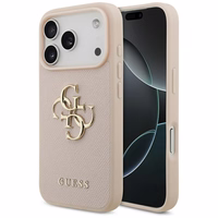 Guess Grained Big 4G & Classic Logo iPhone 17 Pro Ümbris - Roosa