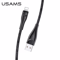USAMS Punutud kaabel U41 lightning 1m2A must SJ391USB01 (US-SJ391) Fast Charge