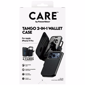 CARE by PanzerGlass Feature Tango 2in1 Wallet Ümbris MagSafe jaoks iPhone 17 Pro - Must