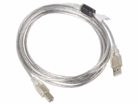 Lanberg CA-USBA-12CC-0030-TR USB cable USB 2.0 3 m USB B läbipaistev