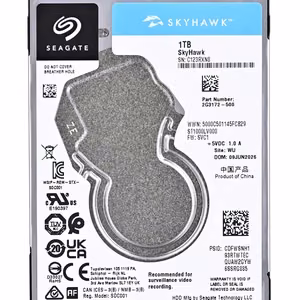 Seagate SkyHawk – internal hard drive, 1 TB, 5400 RPM, 128 MB, 2.5-inch, SATA III