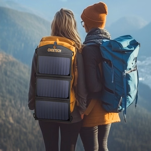 Choetech SC001 solar foldable Laadija 19W 2x USB-A - must