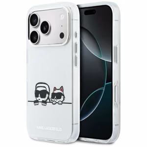 Karl Lagerfeld IML Karl & Choupette Peekaboo Logo MagSafe Ümbris for iPhone 17 Pro - valge