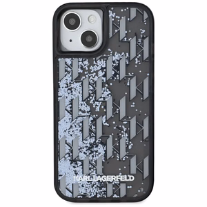Karl Lagerfeld Liquide Glitter Monogram Gradient iPhone 15 Ümbris - Must