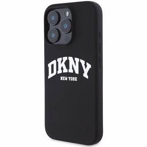DKNY Silicone Valge Printed Logo MagSafe iPhone 16 Pro Ümbris - Must