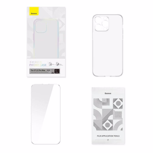 Läbipaistev ümbris ja karastatud klaaskomplekt Baseus Corning iPhone 12 Pro Max jaoks