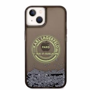 Karl Lagerfeld Liquid Glitter RSG ümbris jaoks iPhone 14 - must