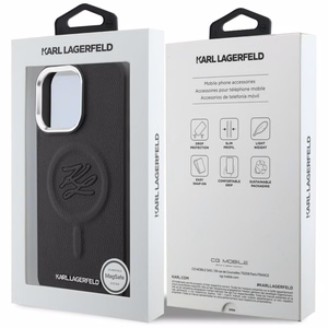 Karl Lagerfeld reljeefne rõnga initsiaalide MagSafe ümbris Samsung Galaxy S26 - must