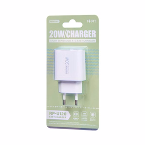 REMAX KIDDY SIERIES 20W WALL LAADIJA RP-U120 USB/USB-C valge