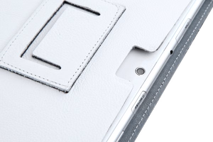 Ehtsast nahast ümbris Samsung Galaxy Tab P5100 jaoks, valge
