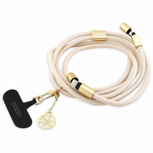 Guess CBDY 4G Charm USB-C / USB-C Kaabel 150cm - Beige