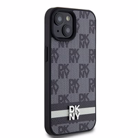 DKNY Leather Checkered Mono Pattern & Printed Stripes Ümbris jaoks iPhone 15/14/13 - Must