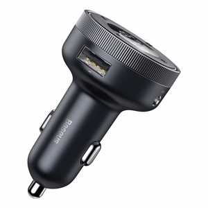 Car charger + FM transmiter BASEUS (CCLH-01) (2xUSB,bluetooth, 3.4A) black