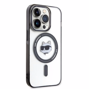 Karl Lagerfeld IML Choupette's Head MagSafe ümbris jaoks iPhone 15 Pro - läbipaistev