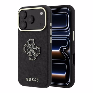 Guess Grained & Big Resin Logo ümbris iPhone 18 Pro Max / 17 Pro Max – must