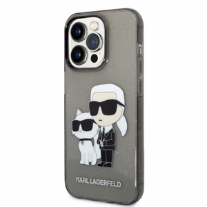Karl Lagerfeld Glitter Karl&Choupette ümbris jaoks iPhone 14 Pro - must