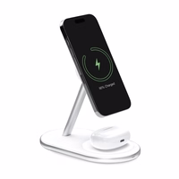 2in1 Puro Mag Station Wireless Charging Station jaoks Phone and Kõrvaklapid - valge