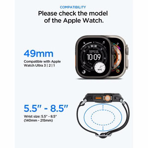 Spigen Lite Fit Pro rihm ja karastatud klaasist ekraanikaitse Apple Watch Ultra 49 mm jaoks, mustad