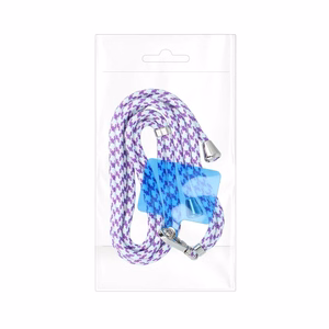 SWING (6mm) Phone lanyard, Phone pendant with adjustable length / cord length 165cm (max 82.5cm in the loop) / on the shoulder or neck - valge - lilla
