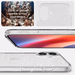 Spigen Liquid Crystal ümbris seadmele iPhone 16 6.1", läbipaistev sädelusega