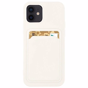 Kaarditaskuga silikoonist ümbrik Samsung Galaxy S22+ (S22 Plus) valge