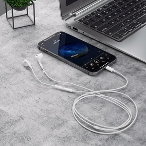 Dudao X14+ juhtmega in-ear kõrvaklapid Lightning pistikuga 1.2m - valge